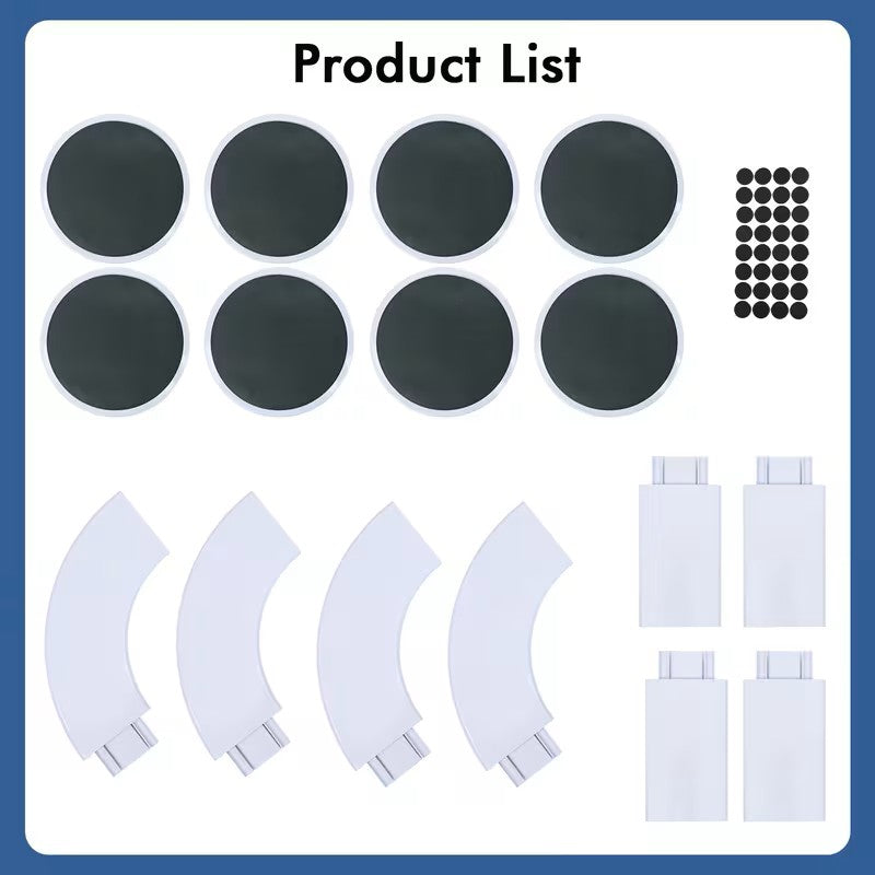 8pcs Rotating Dinner Plate Set - Expandable Lazy Susan Turntable Tray
