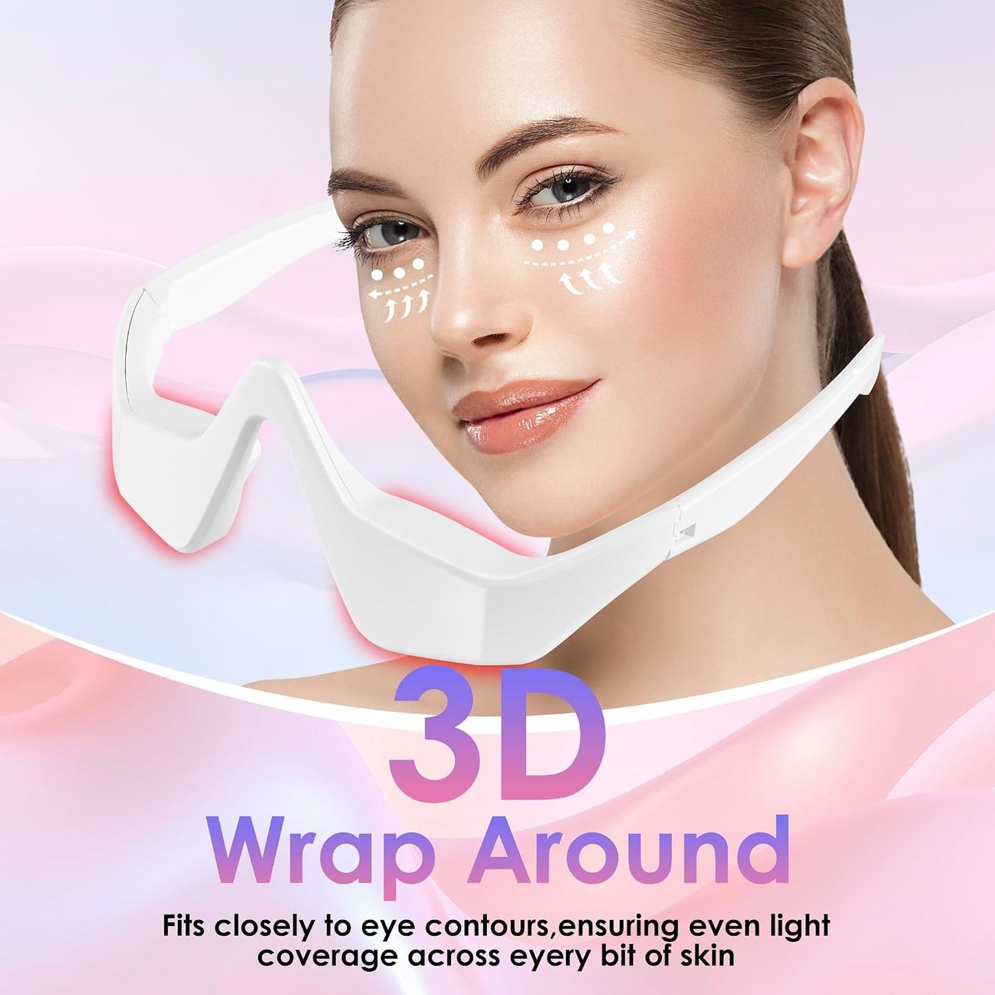 Under Eye Red Light Therapy Glasses with Microcurrent Eye Massager