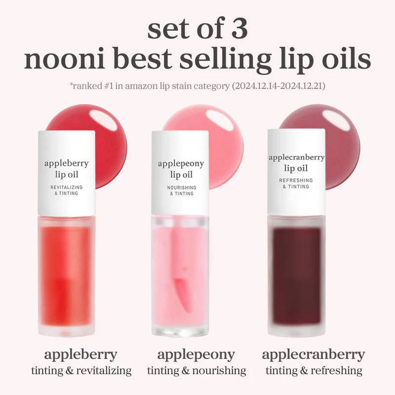 Korean Apple Lip Oil Best-Seller Trio 3-Pack