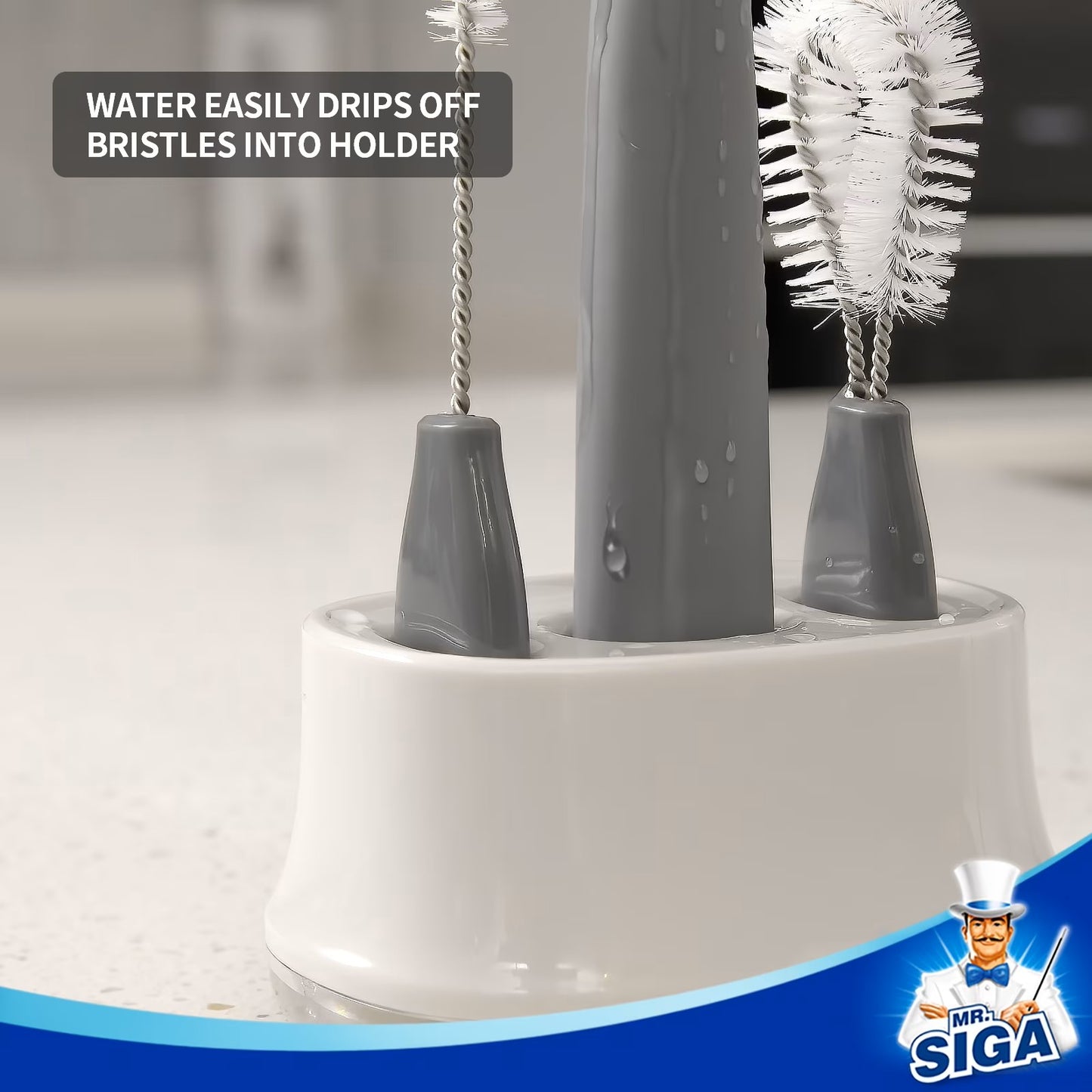 3-Pack Water Bottle Brush Cleaning Set with Storage Holder