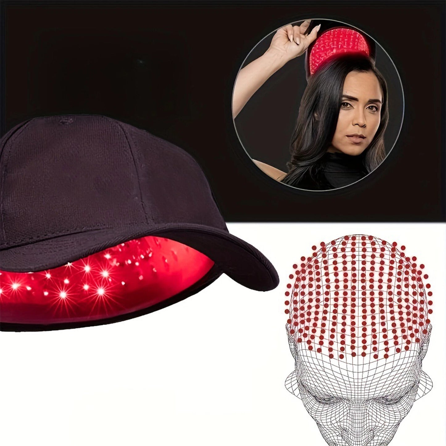 Red Light Therapy Hat - 660nm & 850nm Hair Growth & Regrowth Treatment Cap