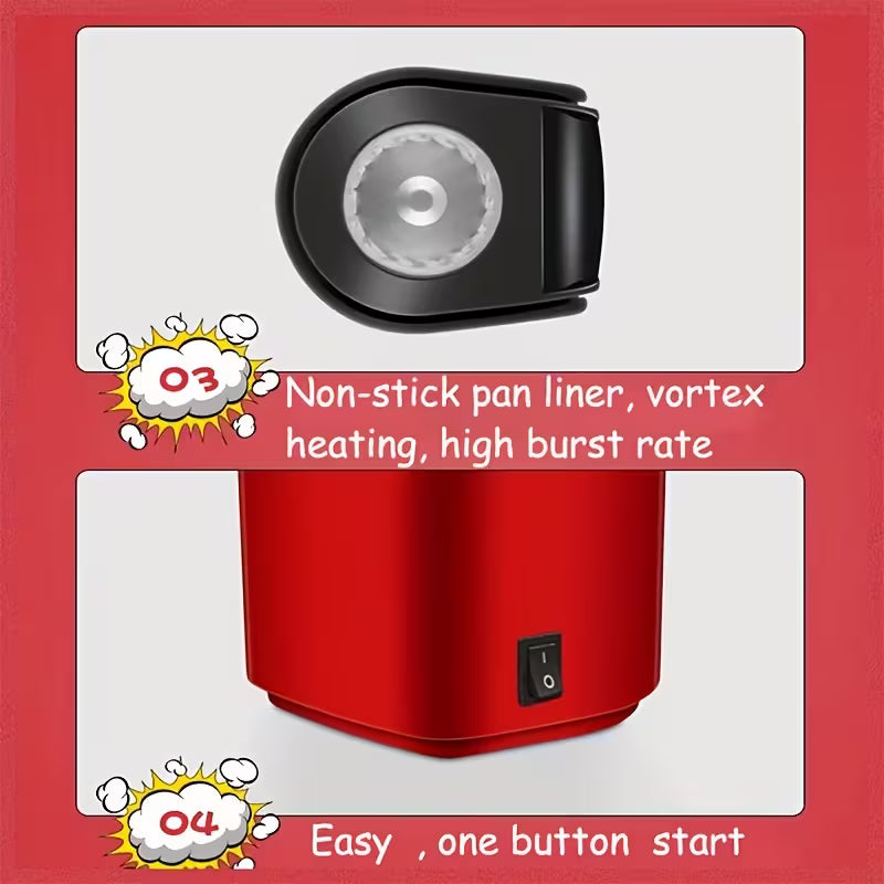 Mini Popcorn Maker - Compact Hot Air Popper