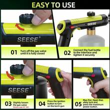 SEESE Powerful Kitchen Propane Torch - Adjustable Flame Cooking Blow Torch