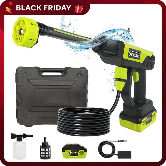 Cordless Portable Pressure Washer with Charger Base & Accessories