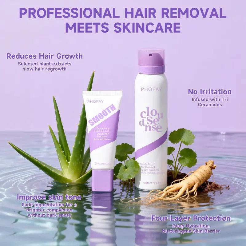 Bikini Pain-Free Hair Removal Cream for Sensitive Skin | Aloe & Hyaluronic Acid | Men & Women