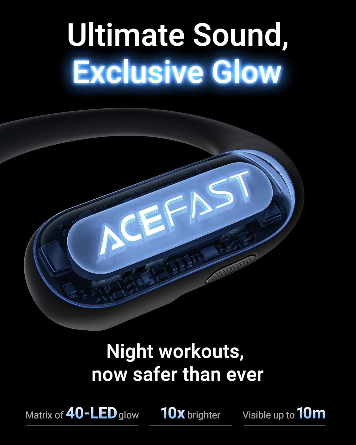 Open-Ear Bluetooth Sports Earbuds with LED Charging Case
