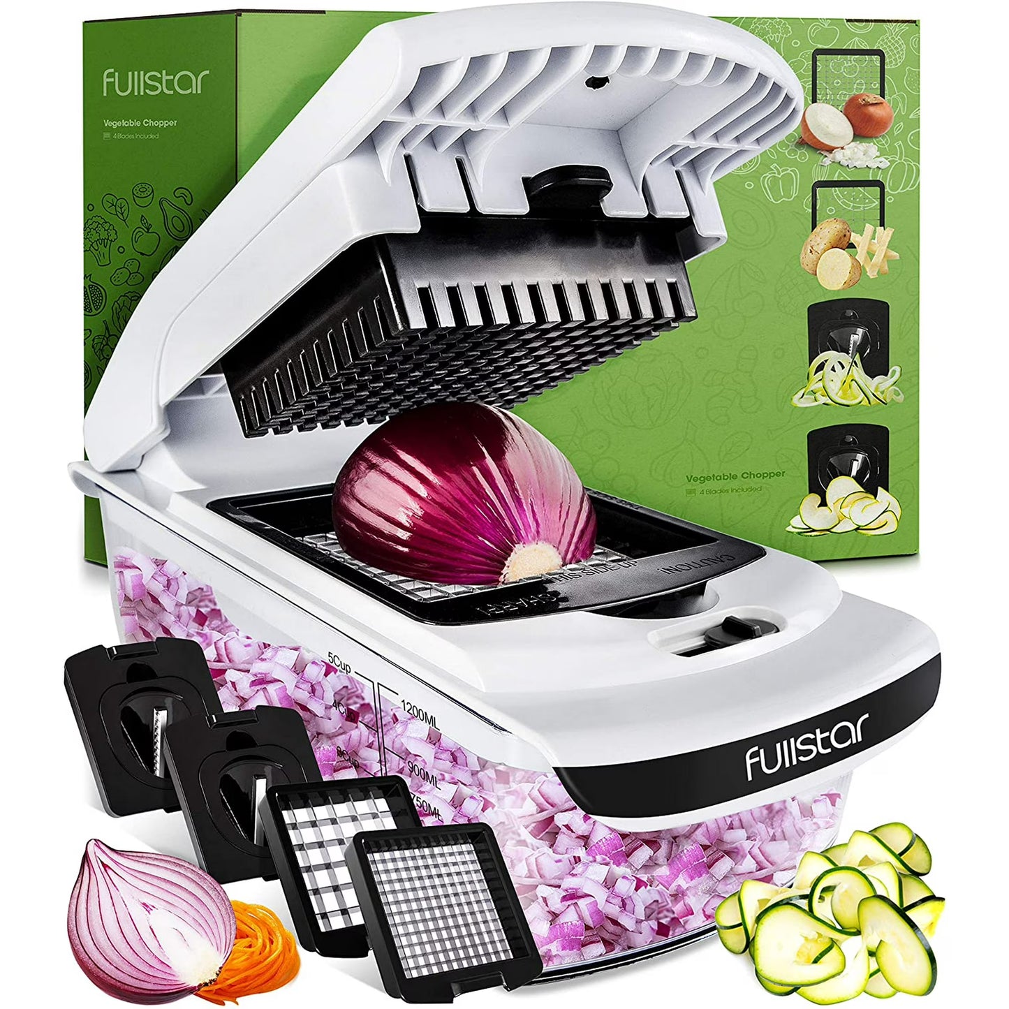 Fullstar 4-in-1 Vegetable Chopper - Food & Onion Chopper with Container