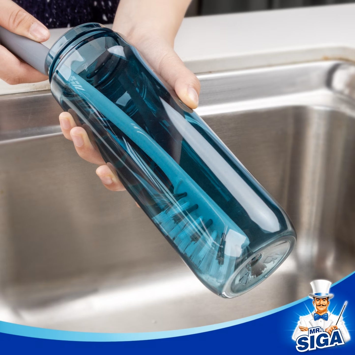 3-Pack Water Bottle Brush Cleaning Set with Storage Holder