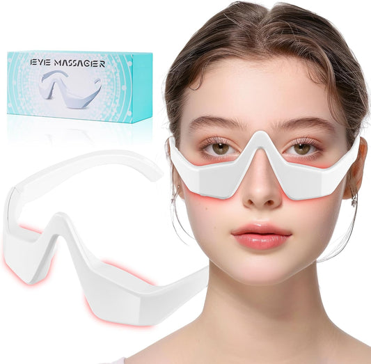 Under Eye Red Light Therapy Glasses with Microcurrent Eye Massager