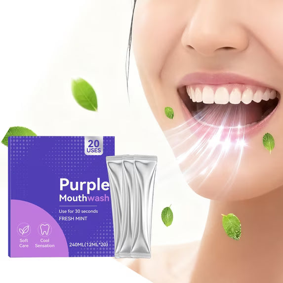 Purple Teeth Whitening Mouthwash - Stain Removal & Fresh Breath