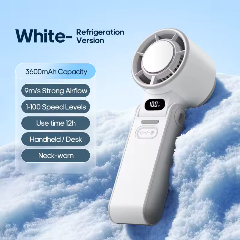 Portable Handheld Turbo Cooling Fan - 3600mAh Rechargeable Mini Fan