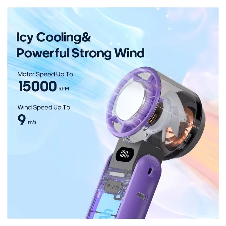 Portable Handheld Turbo Cooling Fan - 3600mAh Rechargeable Mini Fan