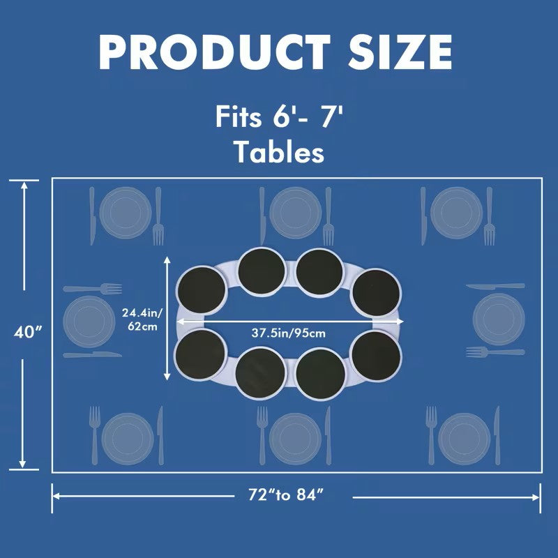 8pcs Rotating Dinner Plate Set - Expandable Lazy Susan Turntable Tray