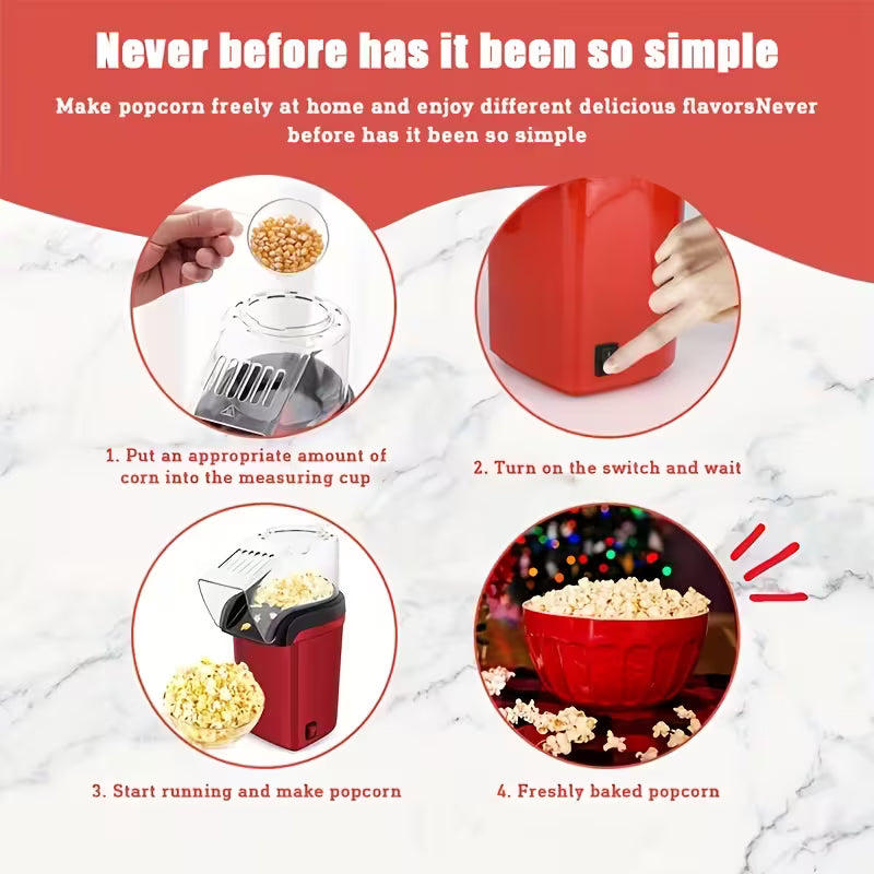 Mini Popcorn Maker - Compact Hot Air Popper