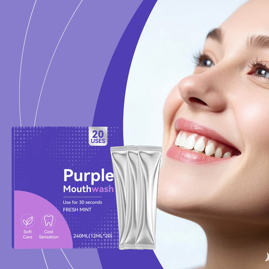 Purple Teeth Whitening Mouthwash - Stain Removal & Fresh Breath